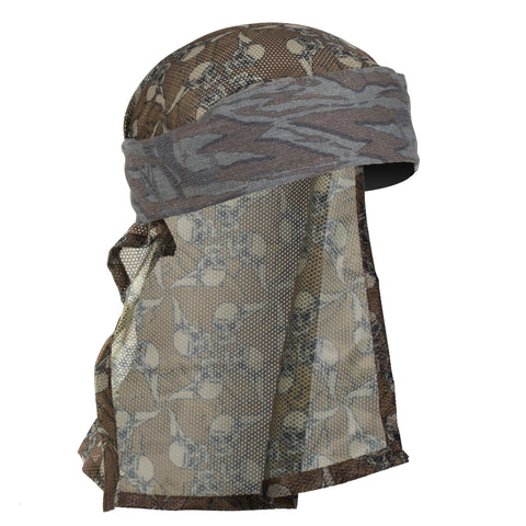 HK Army - Hostilewear Headwrap - Forest Snakes / Tan Skull Mesh